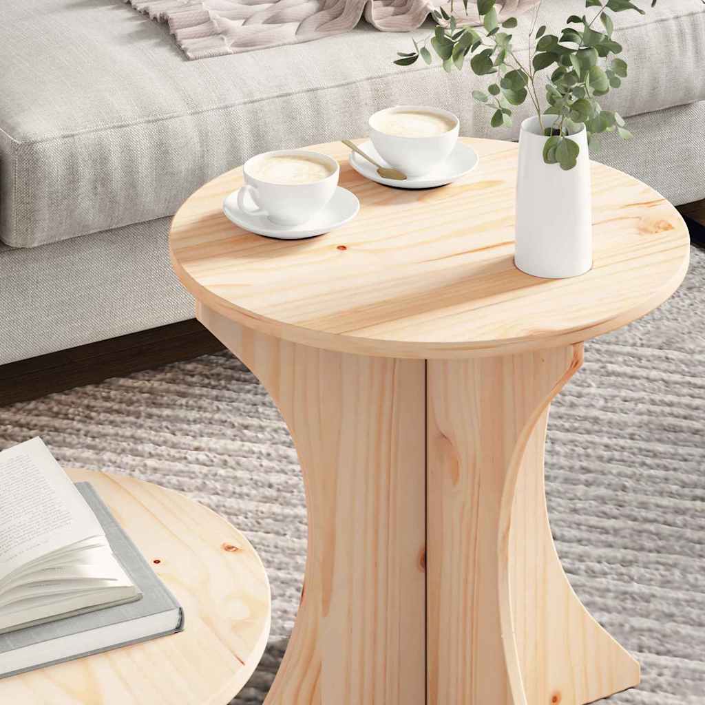 Couchtisch 2 pcs Natur Massivholz Kiefer