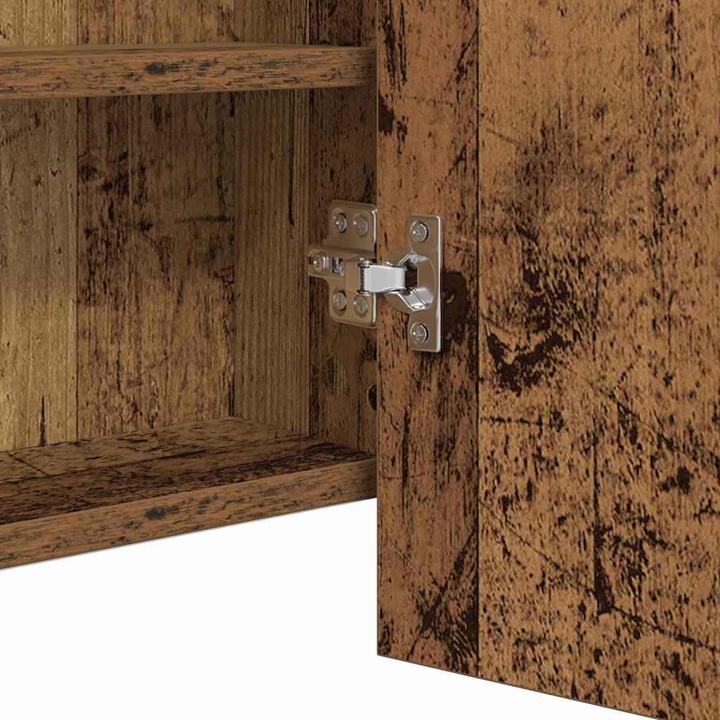 LED Spiegel-Schrank Altholz 100 x 12 x 45 cm Holzwerkstoff