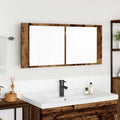 LED Spiegel-Schrank Altholz 100 x 12 x 45 cm Holzwerkstoff