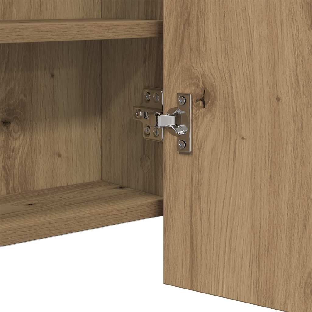 LED Spiegel-Schrank mit Regal Artisan-Eiche 100 x 12 x 45 cm