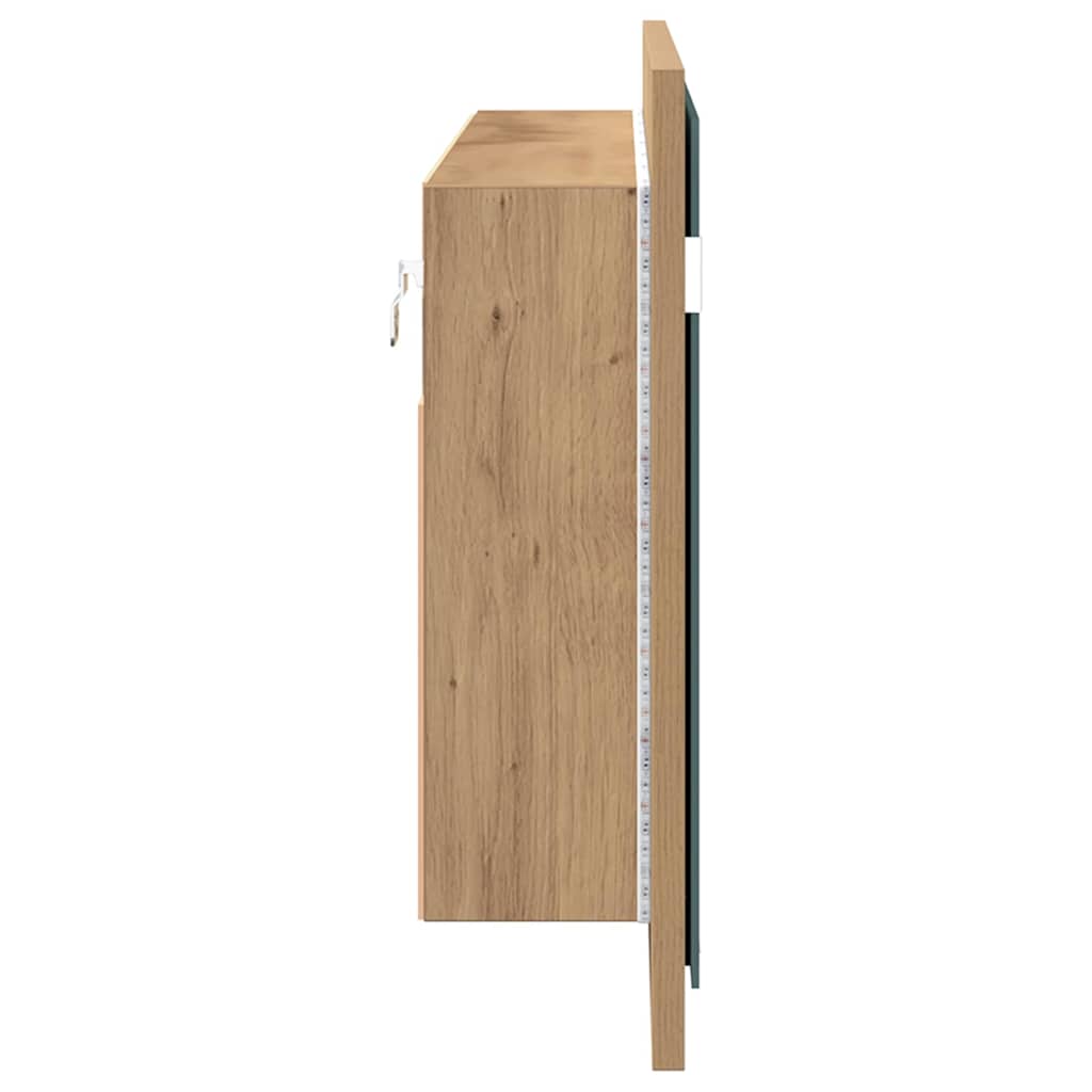 LED Spiegel-Schrank mit Regal Artisan-Eiche 100 x 12 x 45 cm