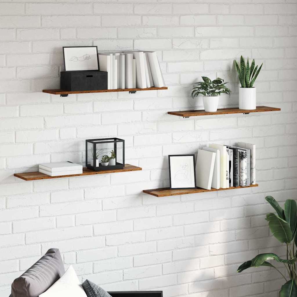 Regalbrett 4 pcs Braun 80 x 20 x 1,5 cm Holzwerkstoff