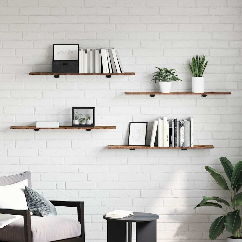Regalbrett 4 pcs Braun 100 x 20 x 1.5 cm Holzwerkstoff