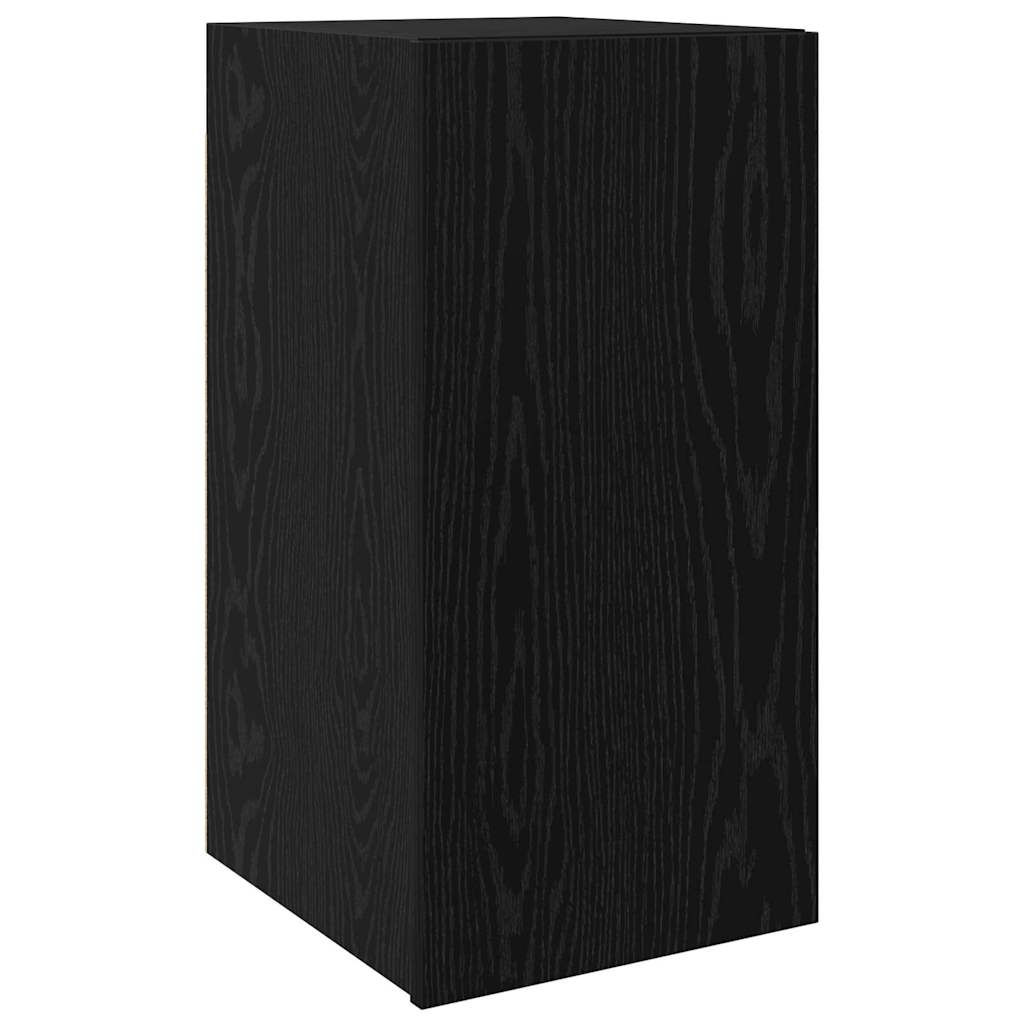 Wand-TV-Schrank Schwarz Eichen-Optik 30,5 x 30 x 60 cm