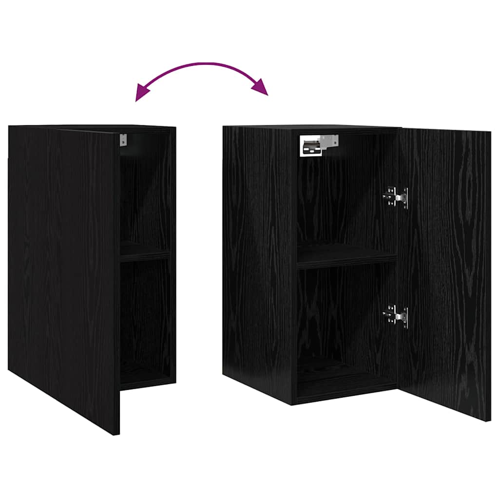 Wand-TV-Schrank Schwarz Eichen-Optik 30,5 x 30 x 60 cm