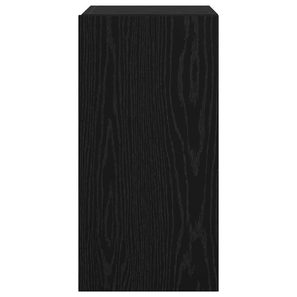 Wand-TV-Schrank 2 pcs Schwarz Eichen-Optik 30,5 x 30 x 60 cm