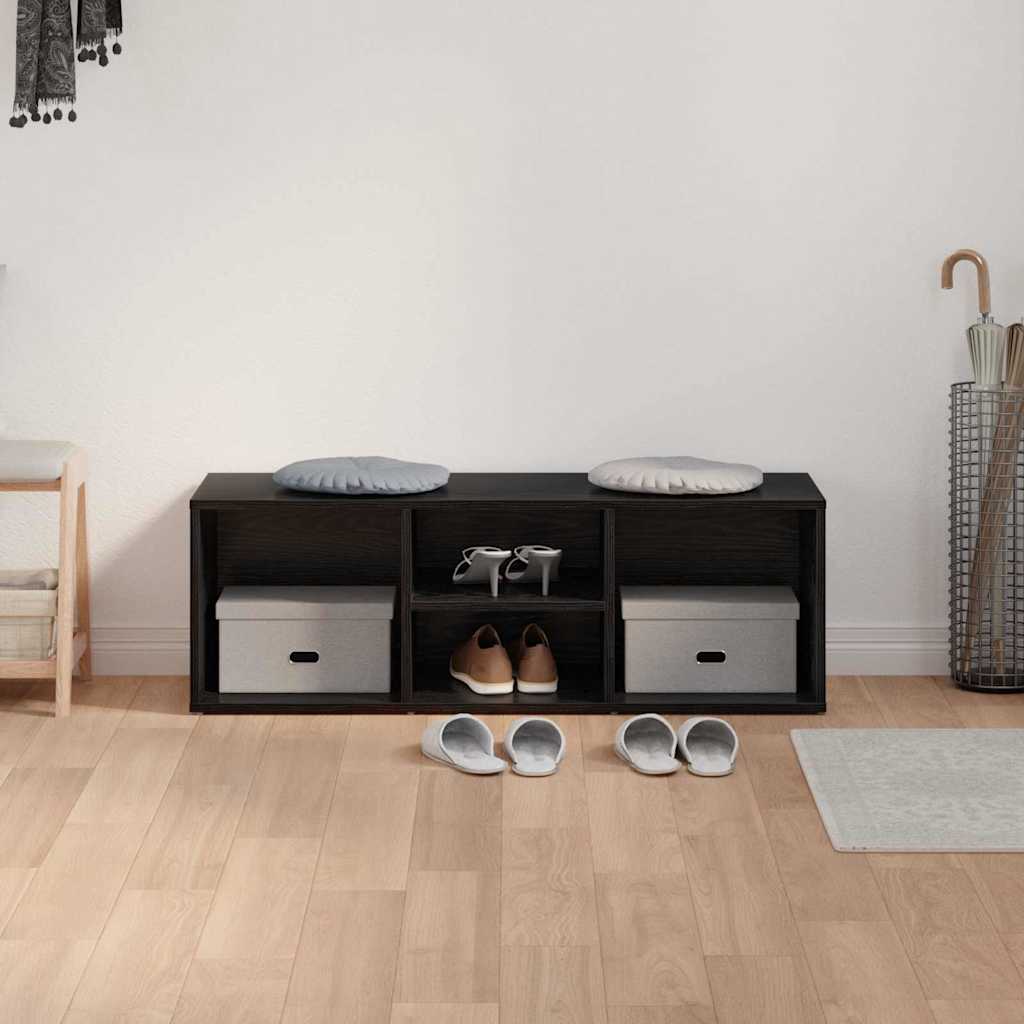 Schuhbank Schwarz Eichen-Optik 102 x 35 x 35 cm Holzwerkstoff