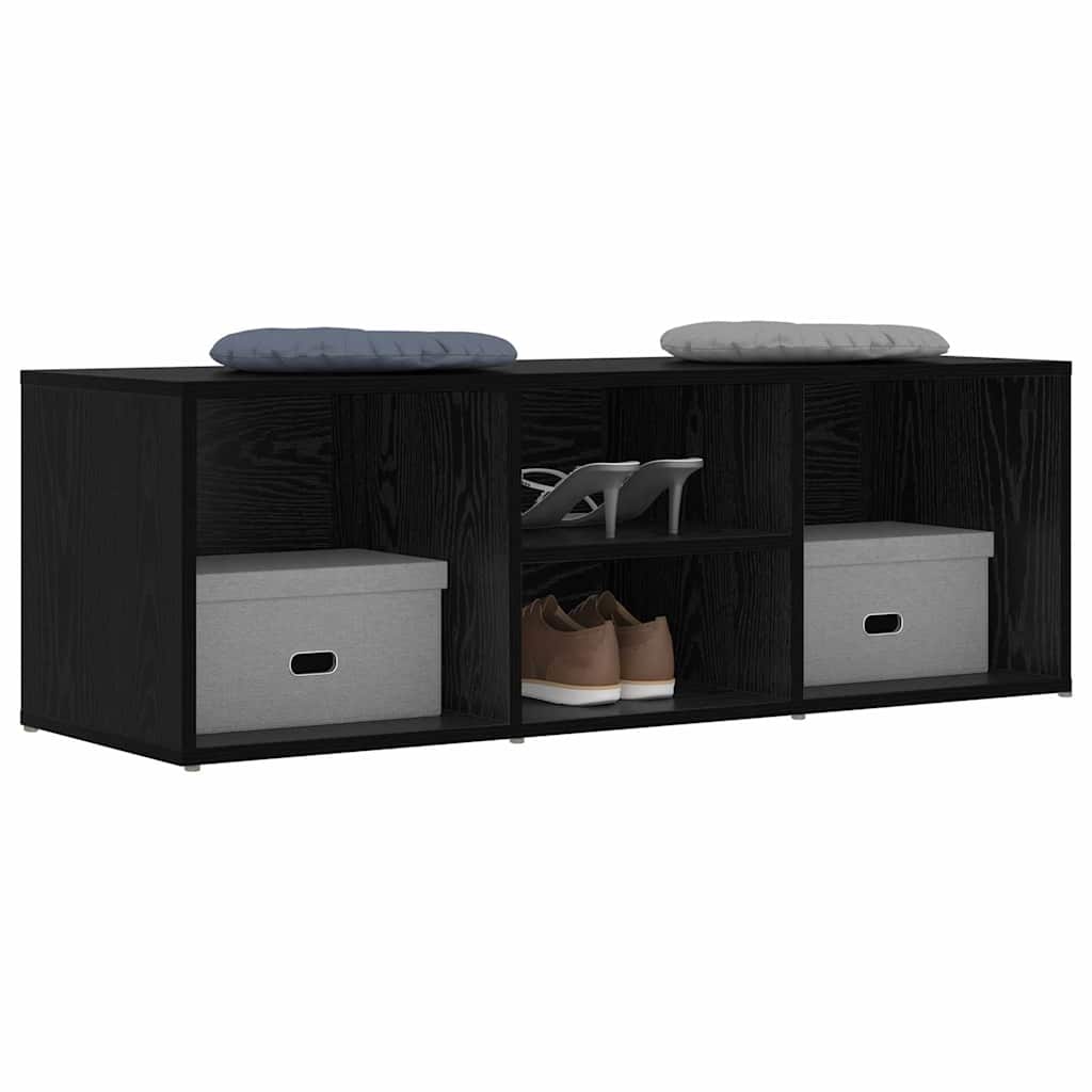 Schuhbank Schwarz Eichen-Optik 102 x 35 x 35 cm Holzwerkstoff