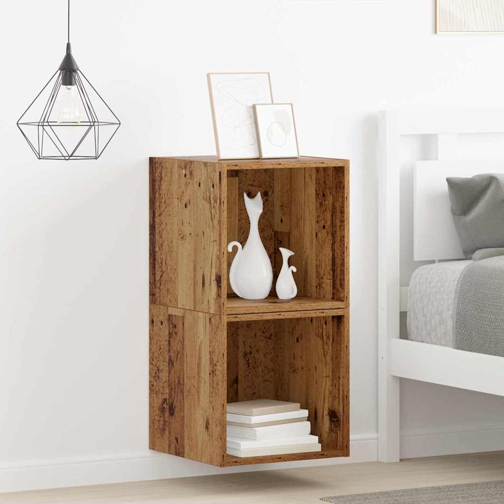Wandschrank 2 pcs Altholz 37 x 37 x 37 cm Holzwerkstoff