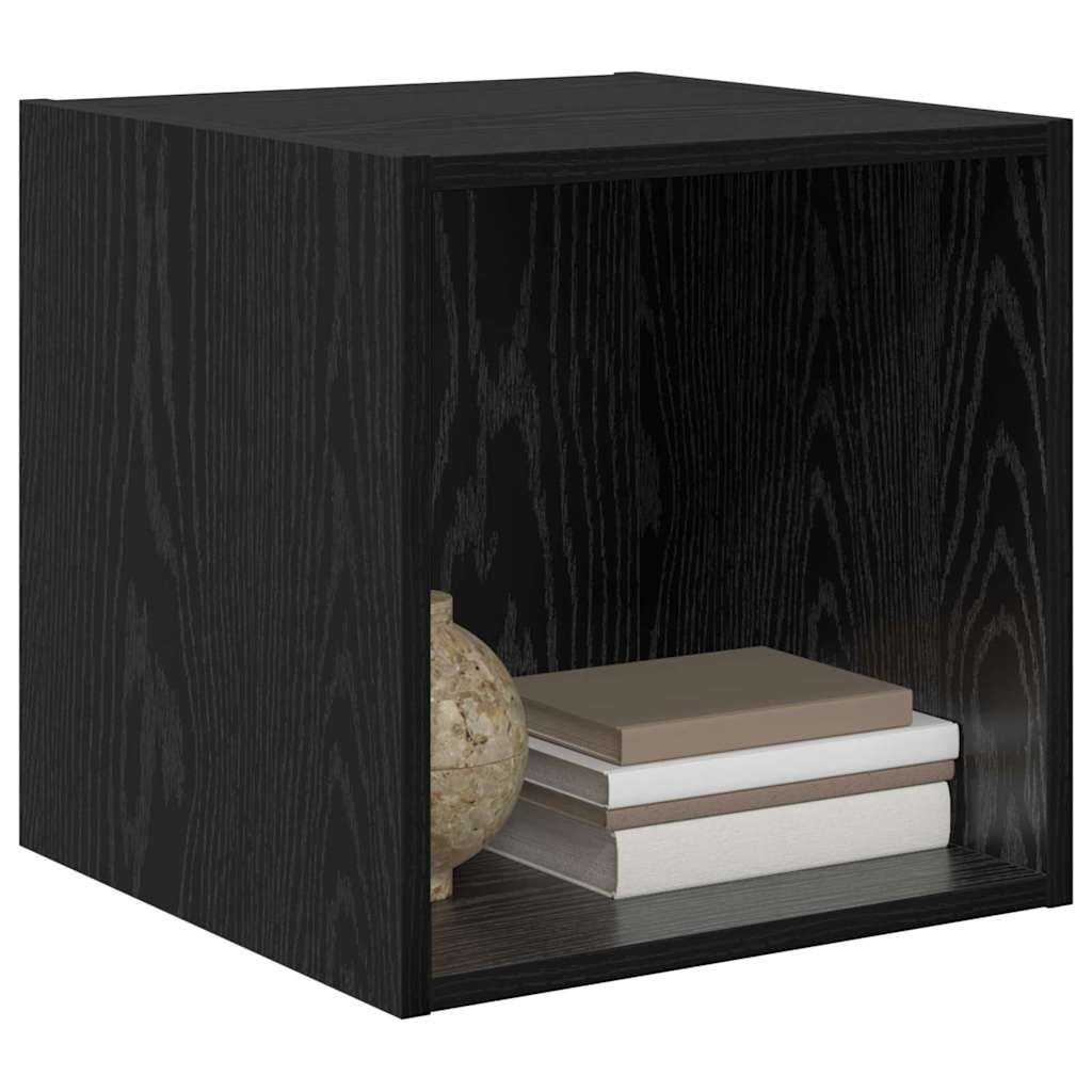 Wandschrank 2 pcs Schwarz Eichen-Optik 37 x 37 x 37 cm
