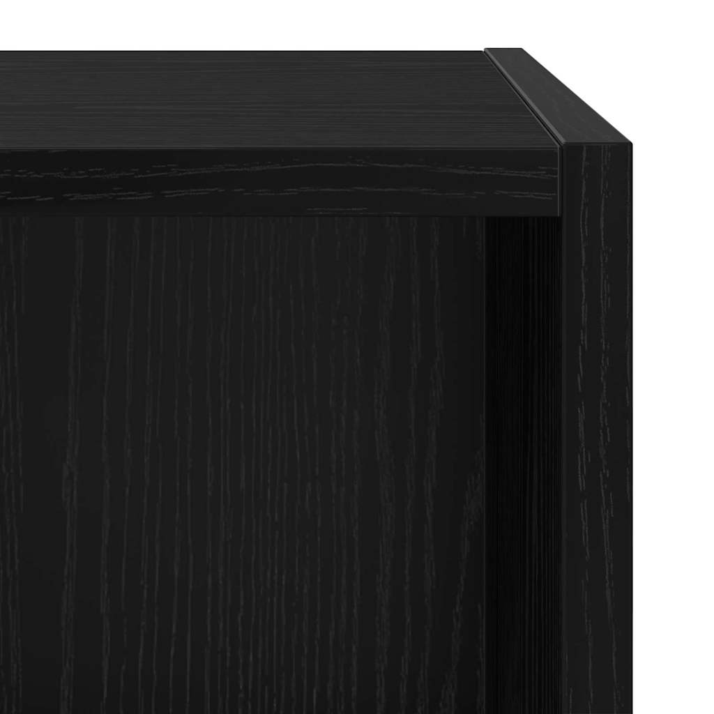 TV-Schrankset Wandmontiert Schwarz Eichen-Optik 37 x 37 x 72 cm