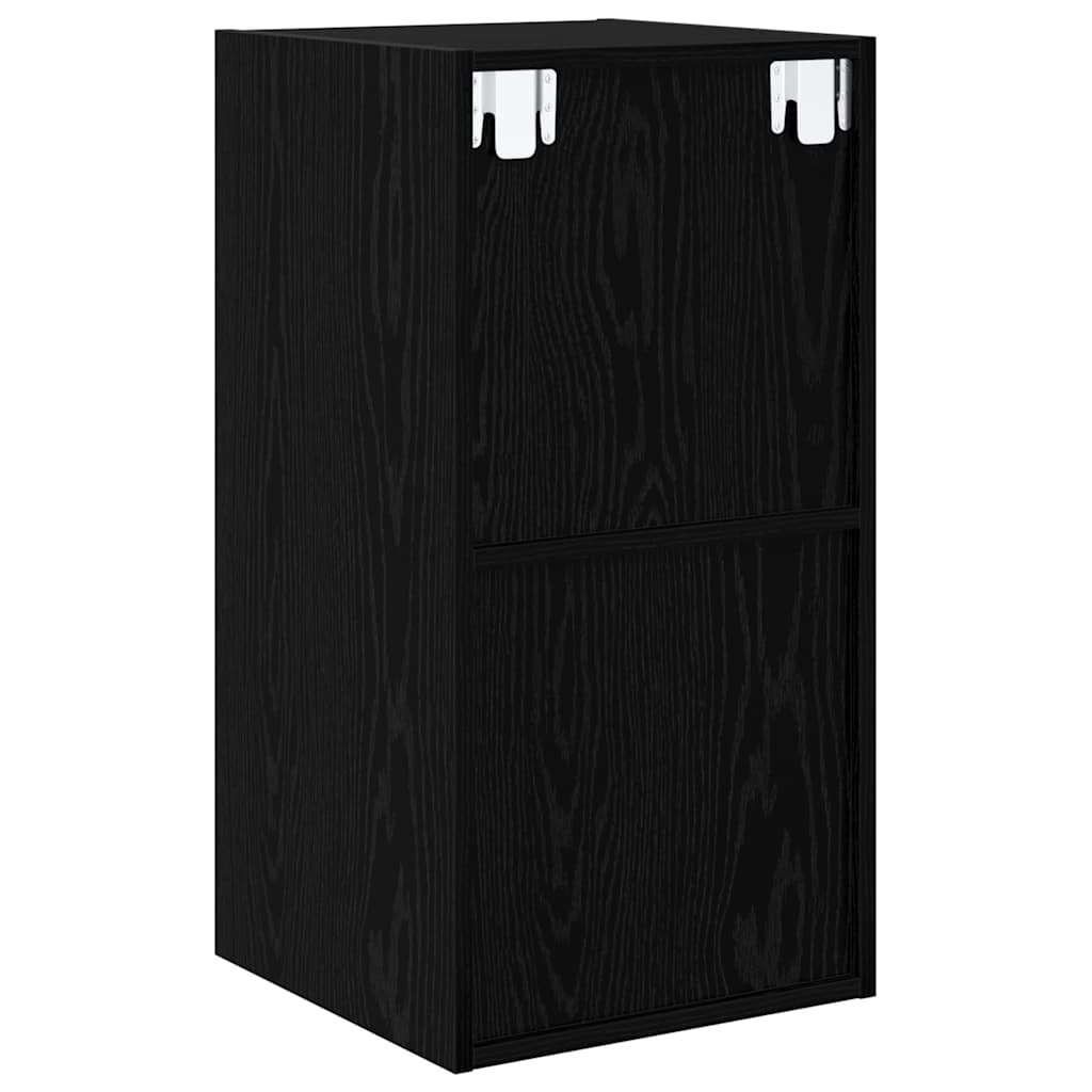 TV-Schrankset Wandmontiert Schwarz Eichen-Optik 37 x 37 x 72 cm