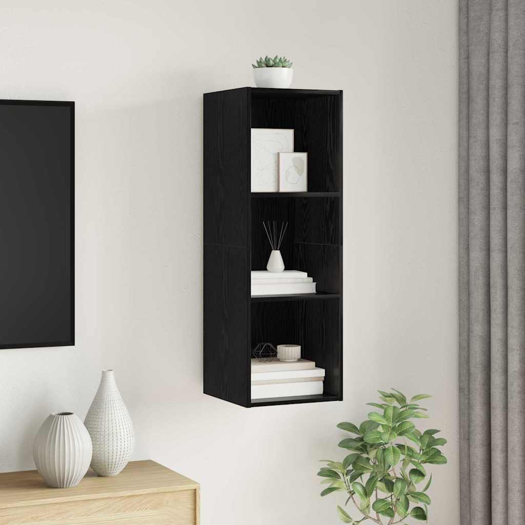 TV-Schrankset Schwarz Eichen-Optik 37 x 37 x 107 cm