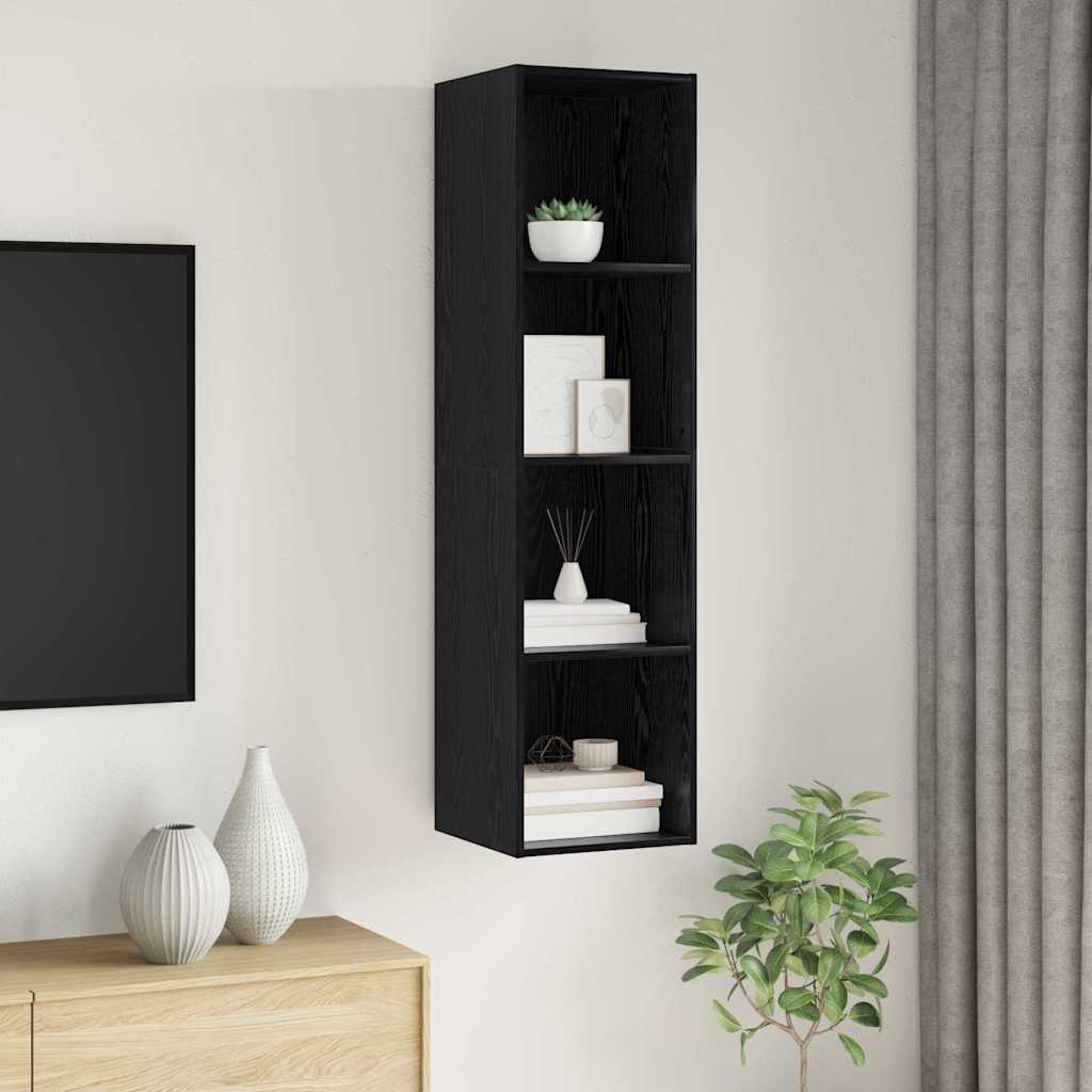 TV-Schrankset Schwarz Eichen-Optik 37 x 37 x 142,5 cm