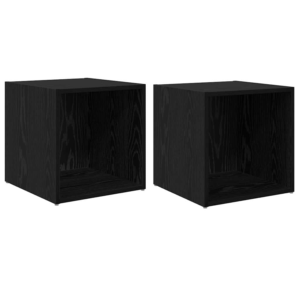 TV-Schrankset 2 pcs 37 x 35 x 37,5 cm Schwarz Holzwerkstoff