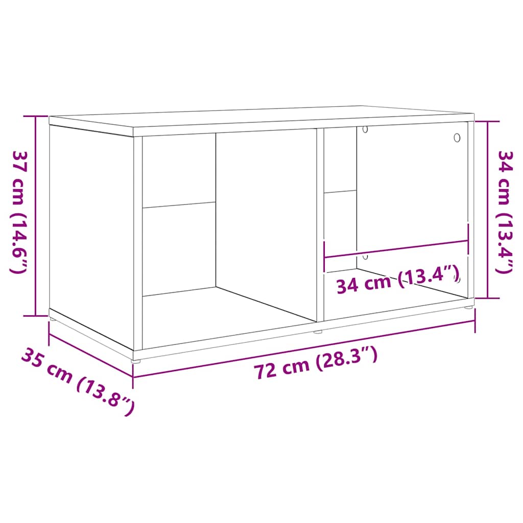 TV-Schrankset Wandmontiert Braun 72 x 35 x 37 cm Holzwerkstoff