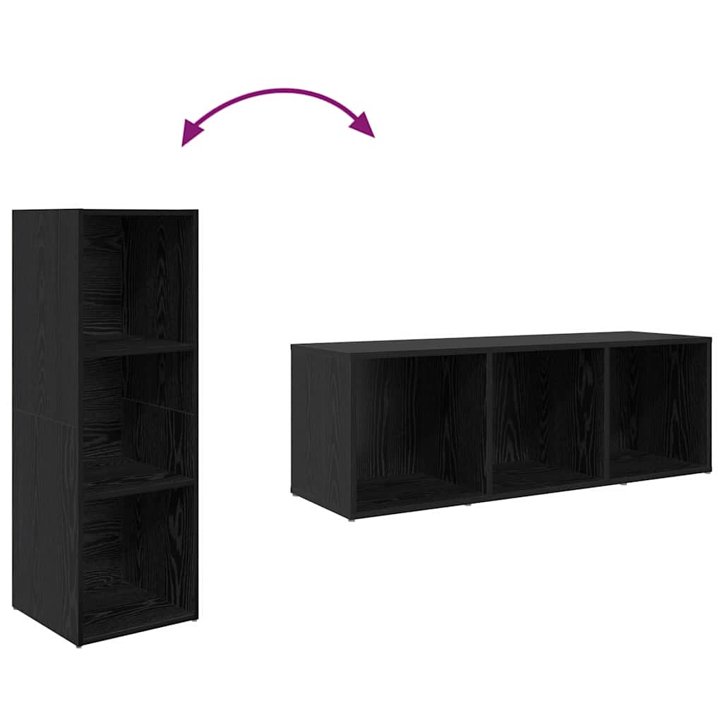 TV-Schrankset Schwarz 72 x 35 x 37 cm Holzwerkstoff