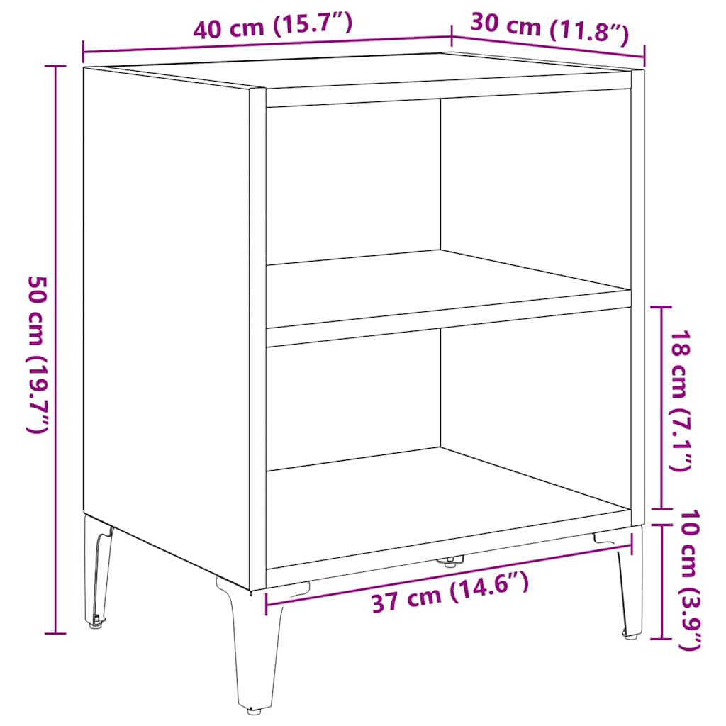 Nachttisch 2 pcs Artisan-Eiche 40 x 30 x 50 cm Holzwerkstoff