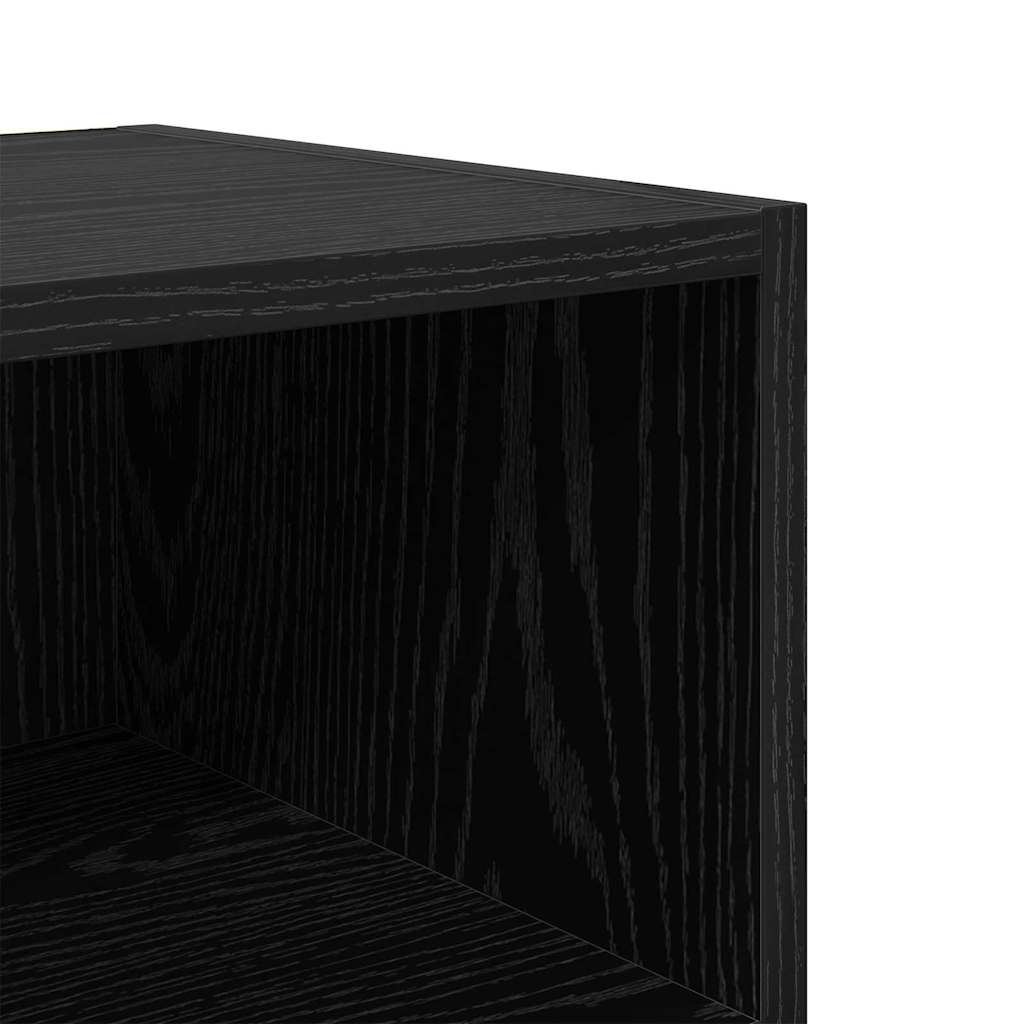 Nachttisch 2 pcs Schwarz Eichen-Optik 40 x 30 x 50 cm