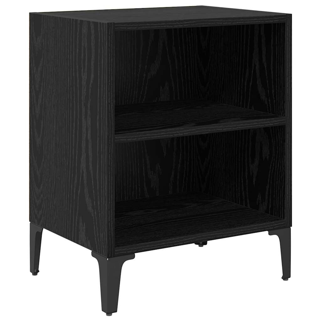 Nachttisch 2 pcs Schwarz Eichen-Optik 40 x 30 x 50 cm