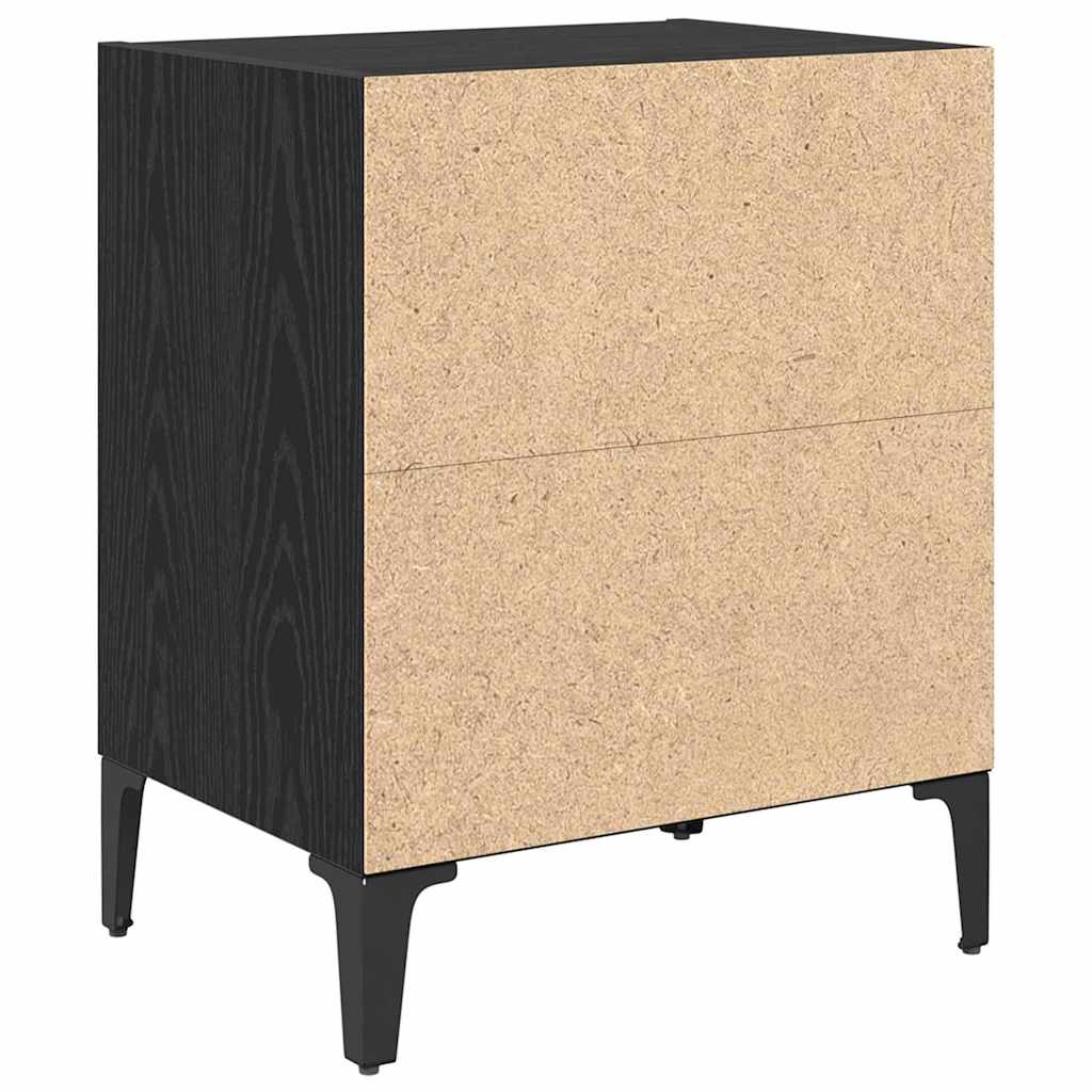Nachttisch 2 pcs Schwarz Eichen-Optik 40 x 30 x 50 cm