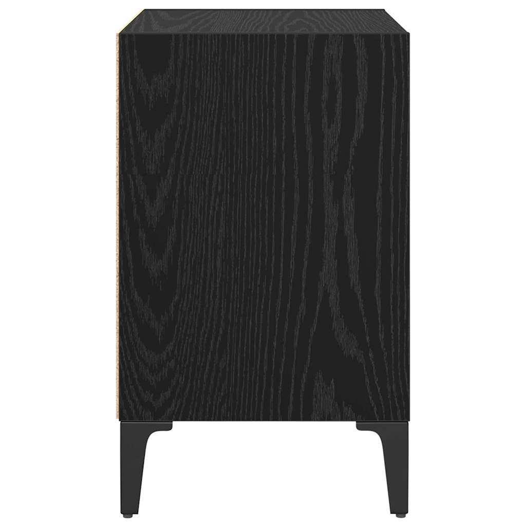 Nachttisch 2 pcs Schwarz Eichen-Optik 40 x 30 x 50 cm