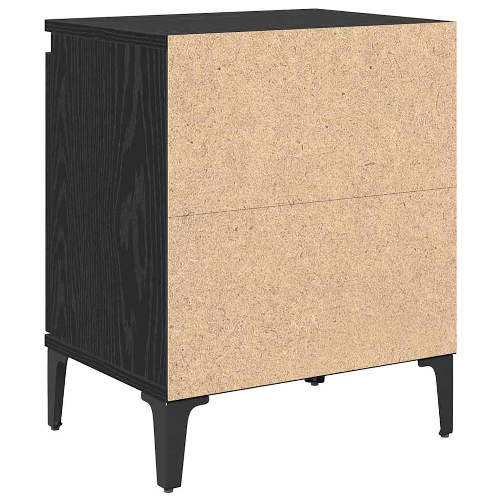 Nachttisch Schwarz Eichen-Optik 40 x 30 x 50 cm Holzwerkstoff