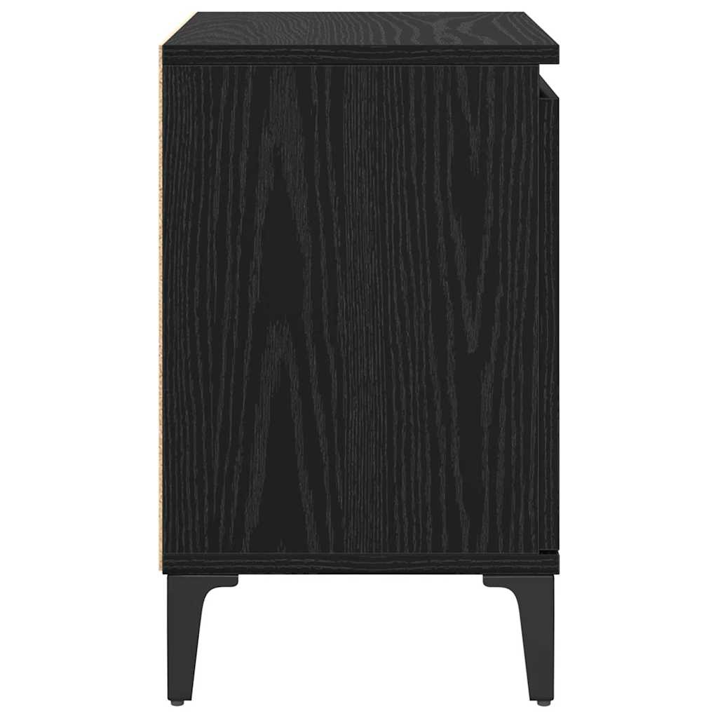 Nachttisch Schwarz Eichen-Optik 40 x 30 x 50 cm Holzwerkstoff