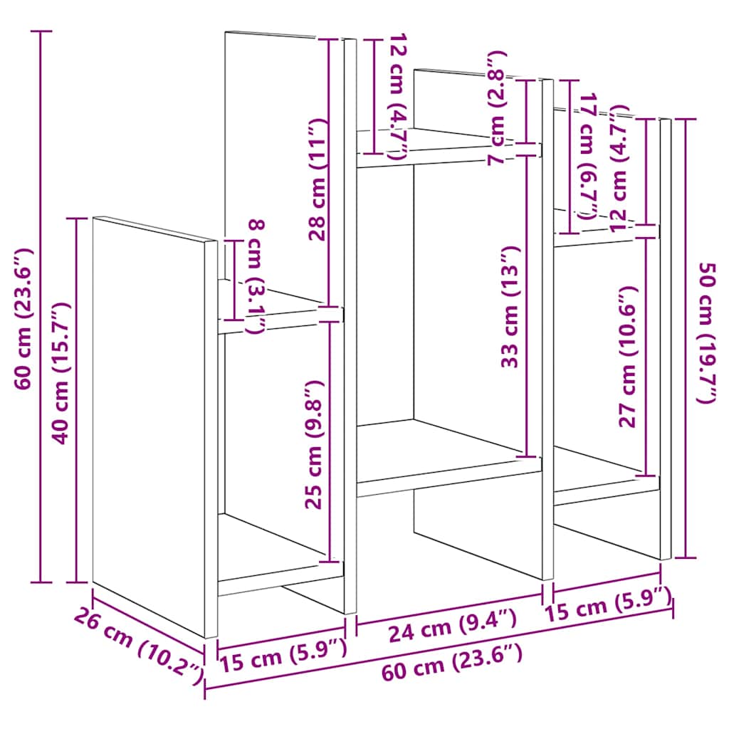 Seitenschrank Artisan-Eiche 60 x 26 x 60 cm Holzwerkstoff