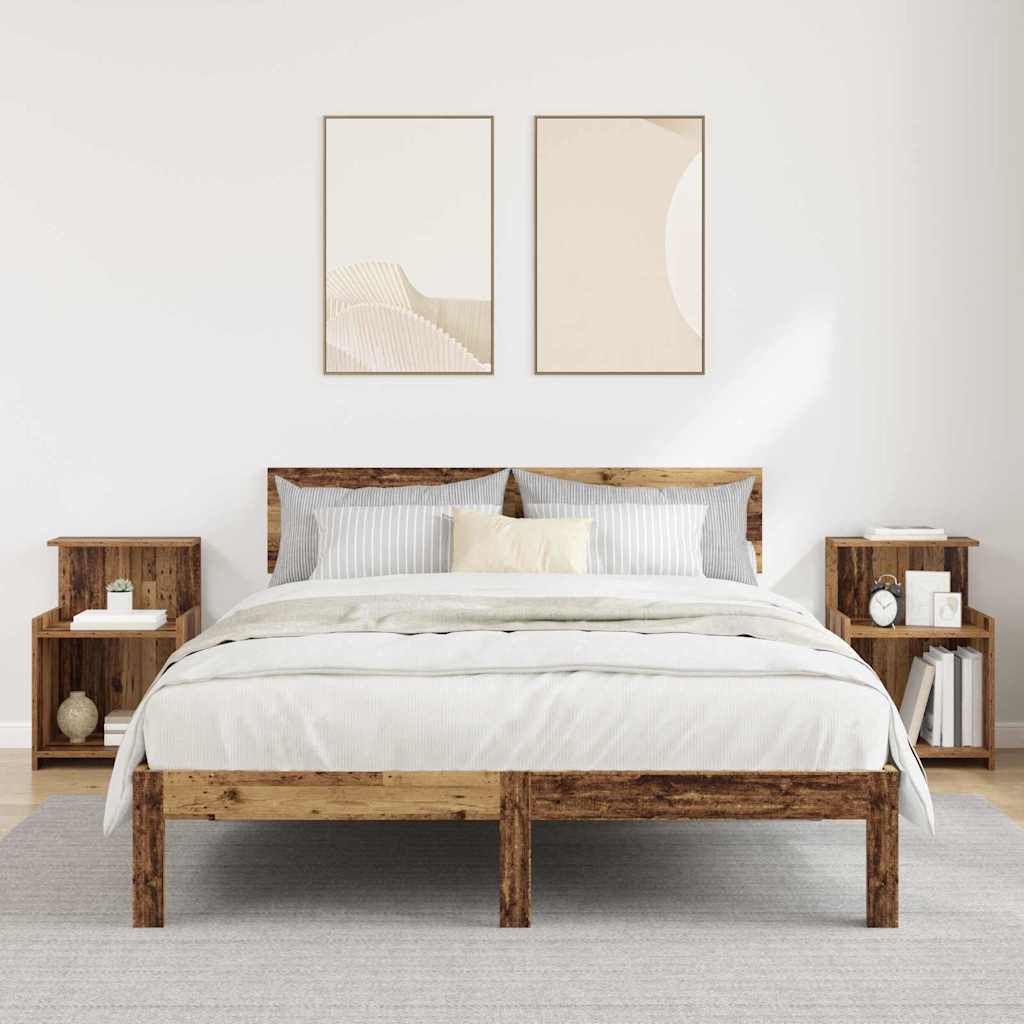 Nachttisch 2 pcs Altholz 40 x 35 x 60 cm Holzwerkstoff