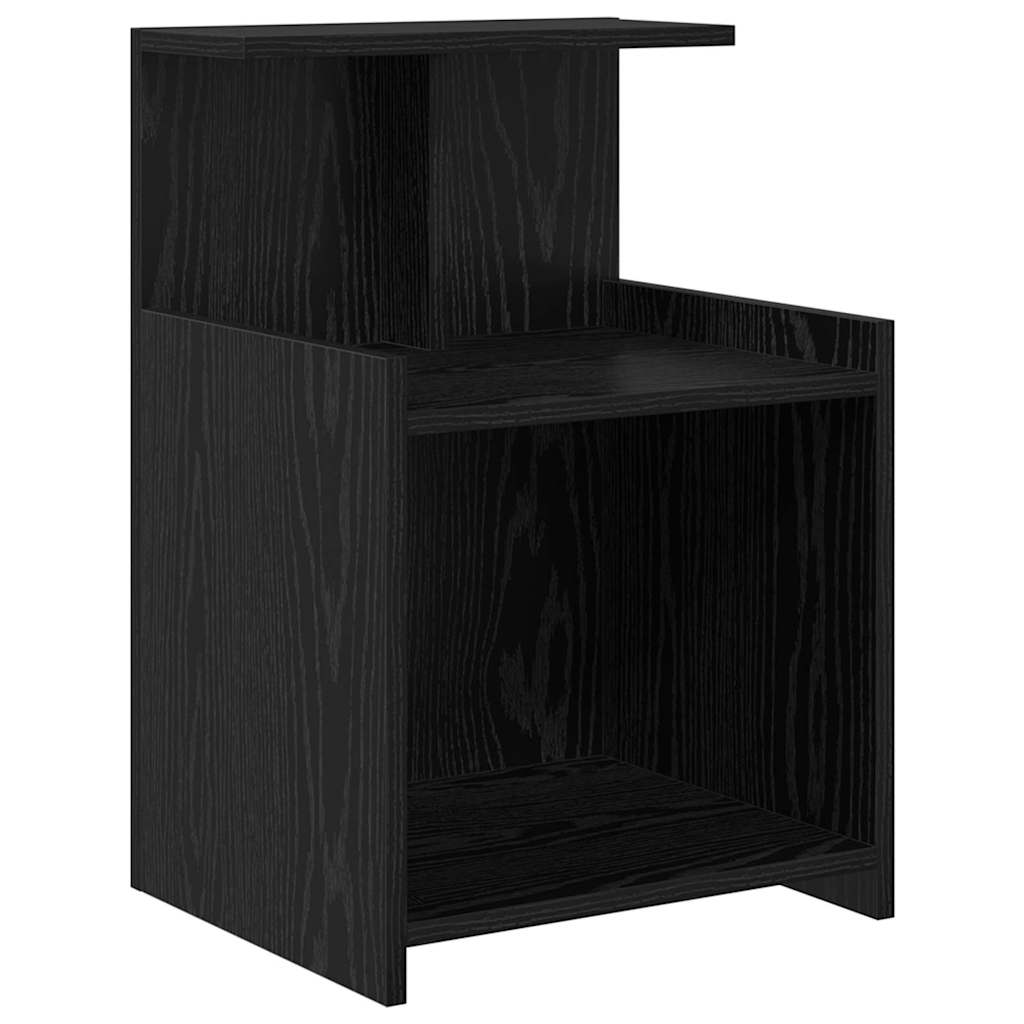 Nachttisch 2 pcs Schwarz Eichen-Optik 40 x 35 x 60 cm