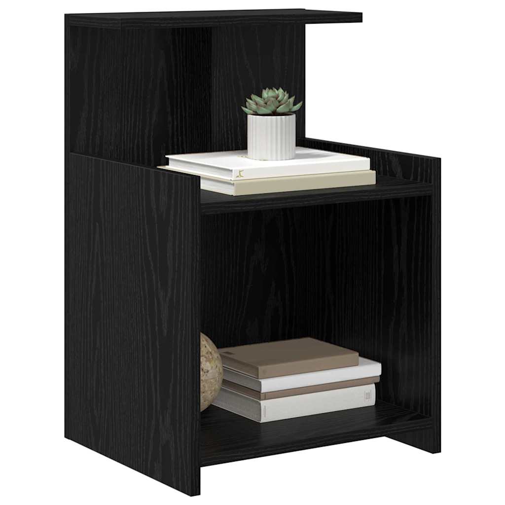 Nachttisch 2 pcs Schwarz Eichen-Optik 40 x 35 x 60 cm