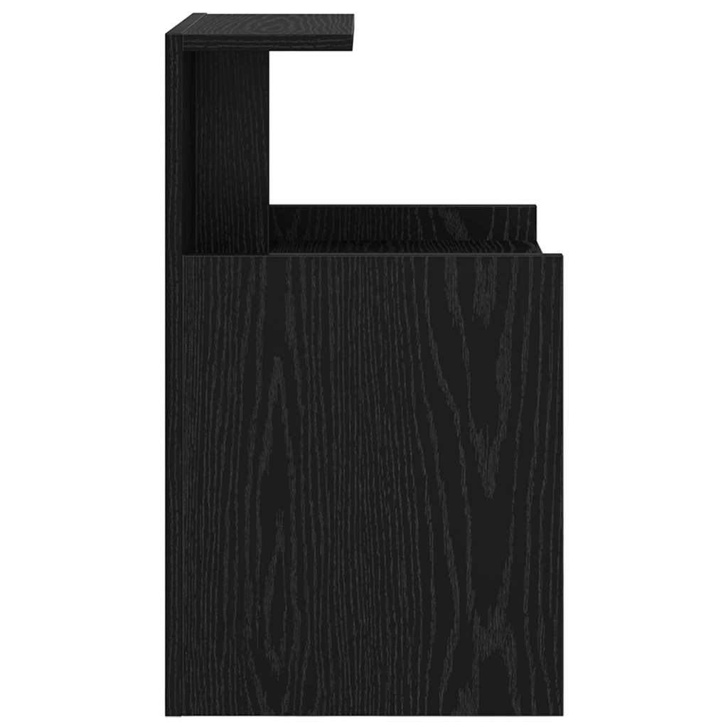 Nachttisch 2 pcs Schwarz Eichen-Optik 40 x 35 x 60 cm