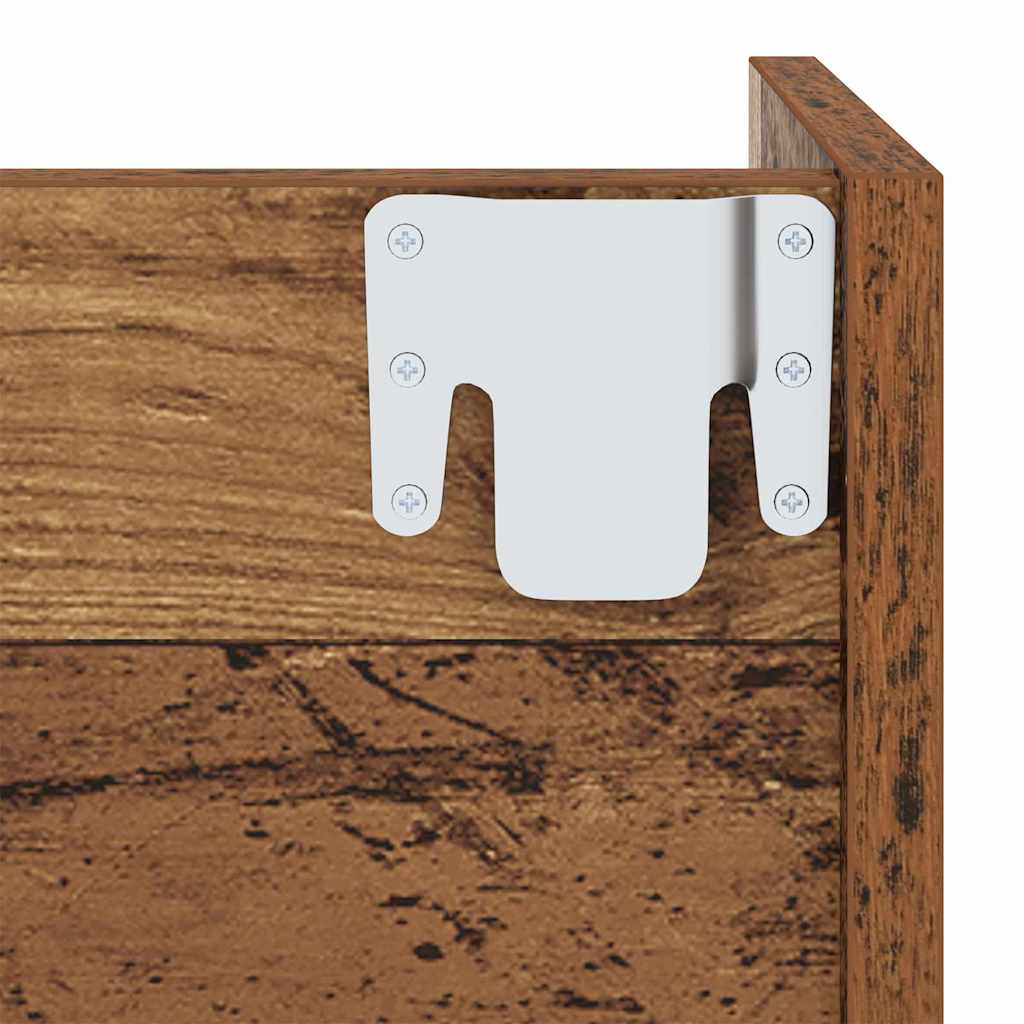 Schuhschrank mit Regal Altholz 60 x 18 x 60 cm Holzwerkstoff