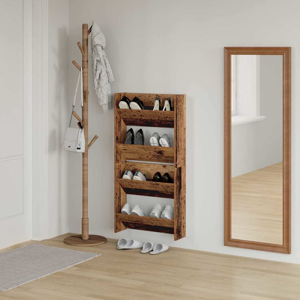 Schuhschrank 2 pcs Altholz 60 x 18 x 60 cm Holzwerkstoff