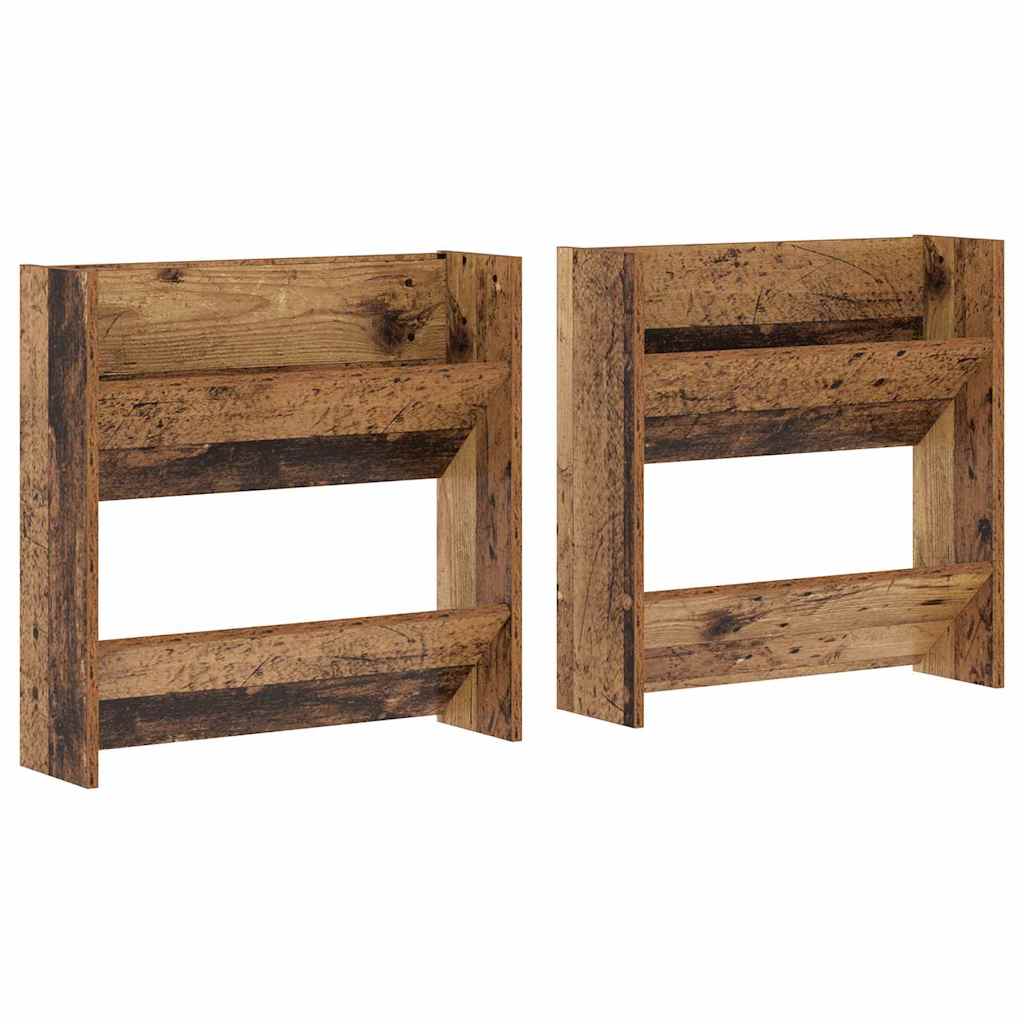 Schuhschrank 2 pcs Altholz 60 x 18 x 60 cm Holzwerkstoff