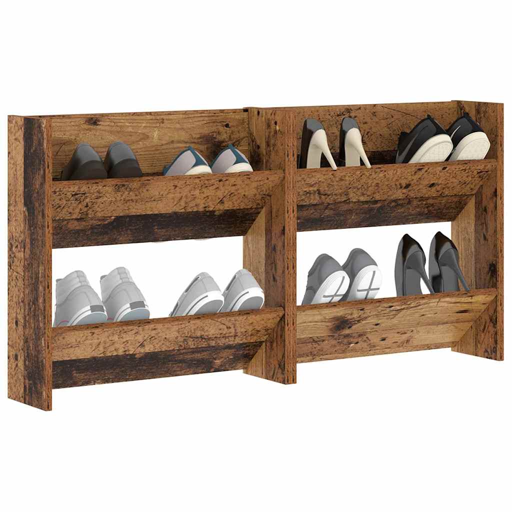 Schuhschrank 2 pcs Altholz 60 x 18 x 60 cm Holzwerkstoff