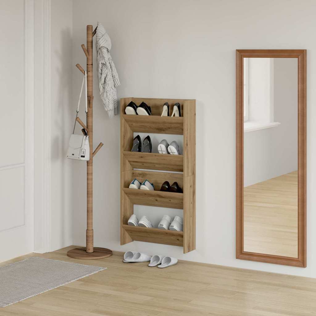 Schuhschrank 2 pcs Artisan-Eiche 60 x 18 x 60 cm Holzwerkstoff