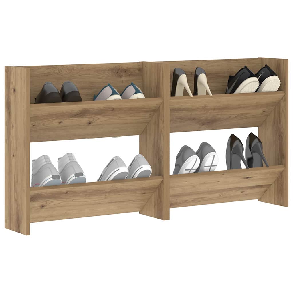 Schuhschrank 2 pcs Artisan-Eiche 60 x 18 x 60 cm Holzwerkstoff