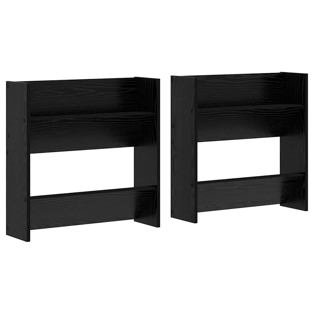 Schuhschrank 2 pcs Schwarz Eichen-Optik 60 x 18 x 60 cm