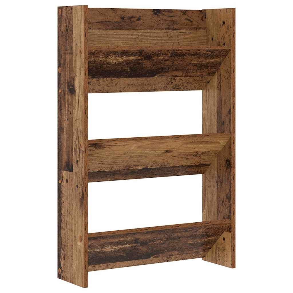 Schuhschrank mit Regal Altholz 60 x 18 x 90 cm Holzwerkstoff