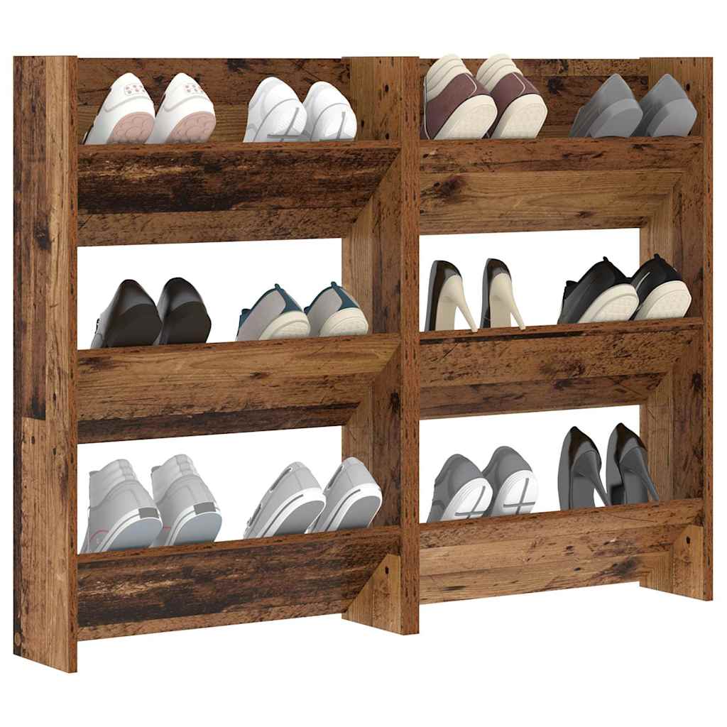 Schuhschrank 2 pcs Altholz 60 x 18 x 90 cm Holzwerkstoff