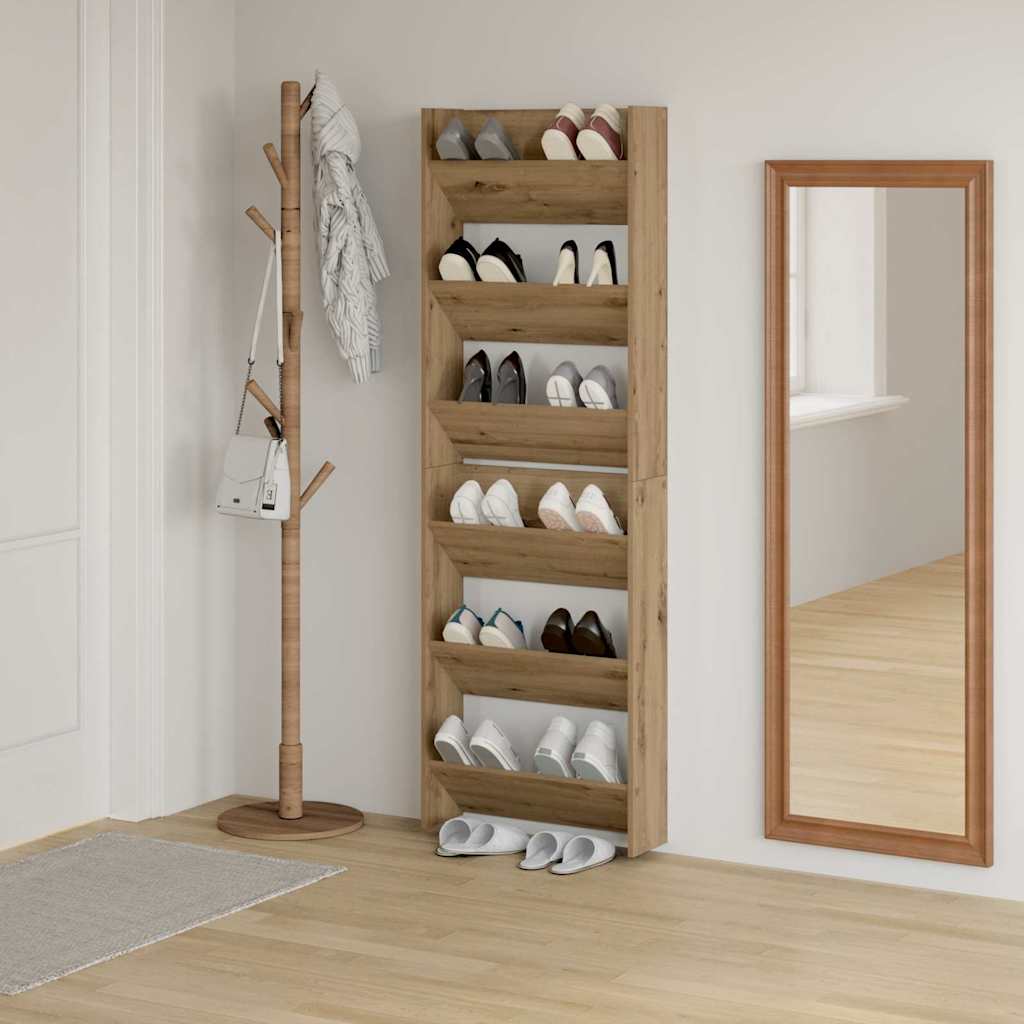 Schuhschrank 2 pcs Artisan-Eiche 60 x 18 x 90 cm Holzwerkstoff