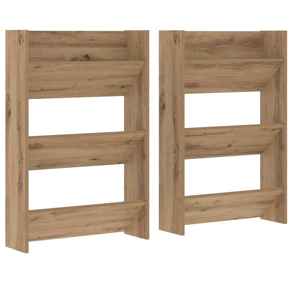 Schuhschrank 2 pcs Artisan-Eiche 60 x 18 x 90 cm Holzwerkstoff
