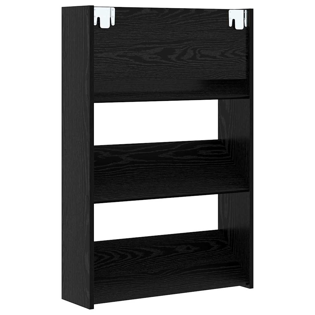 Schuhschrank 2 pcs Schwarz Eichen-Optik 60 x 18 x 90 cm