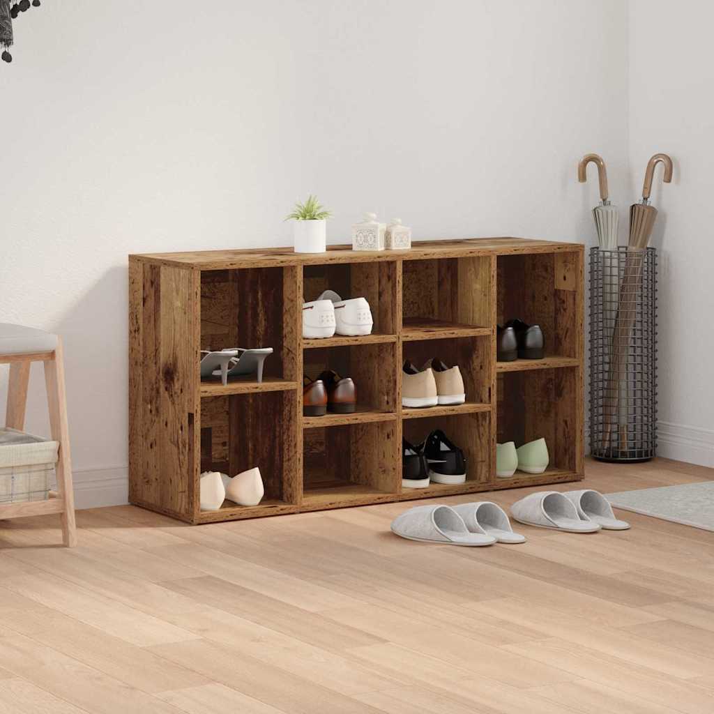 Schuhbank mit Regal Altholz 103 x 30 x 54,5 cm Holzwerkstoff