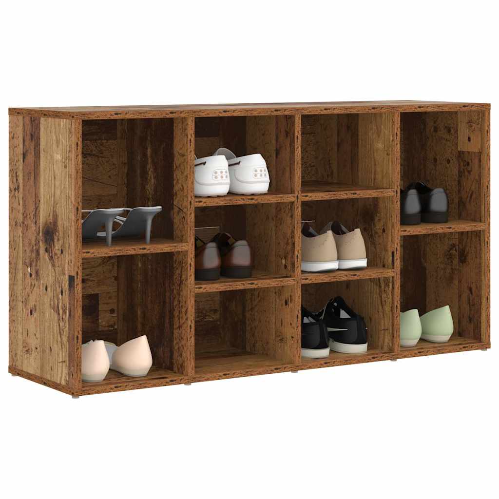 Schuhbank mit Regal Altholz 103 x 30 x 54,5 cm Holzwerkstoff