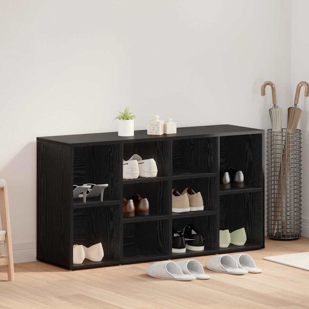 Schuhbank Schwarz Eichen-Optik 103 x 30 x 54,5 cm Holzwerkstoff