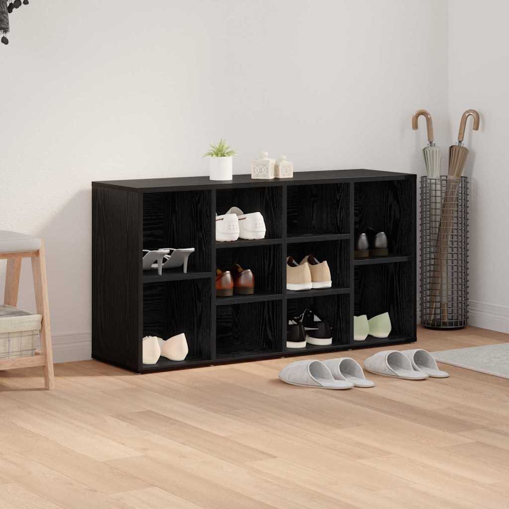 Schuhbank Schwarz Eichen-Optik 103 x 30 x 54,5 cm Holzwerkstoff