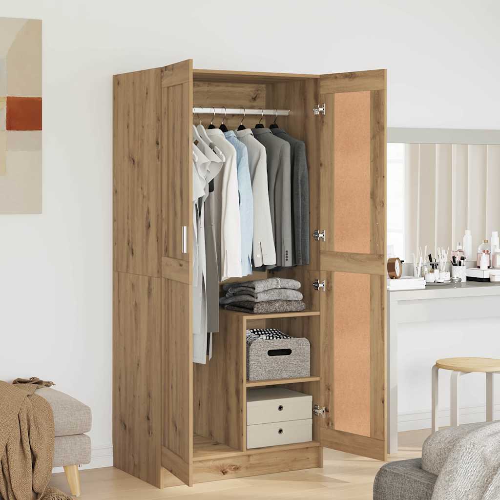 Kleiderschrank mit Tür Kunsthandwerk Eiche 82,5 x 51,5 x 180 cm